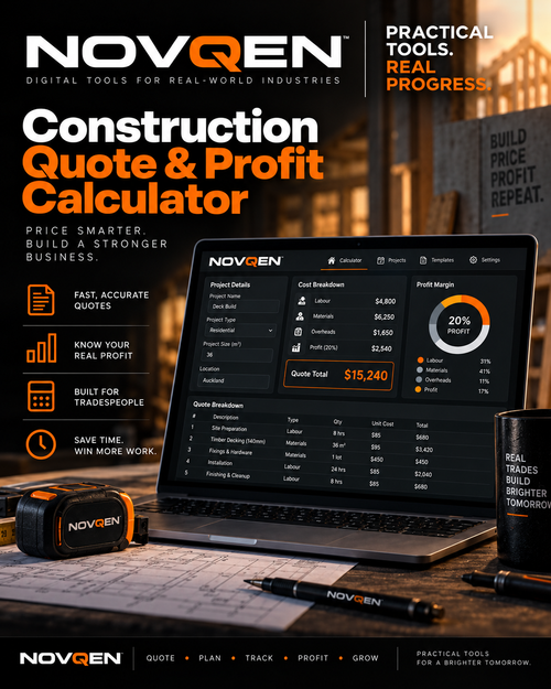 NOVQEN Construction Quote and Profit Calculator product artwork